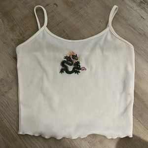 Shein White Snake Crop Top (Size XS)